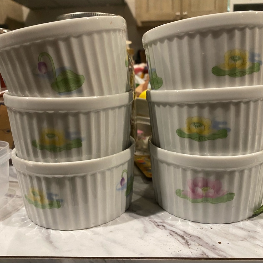 Floral Ceramic Ramekins Set